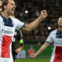 Ibrahimovic celebrates his goal and puts PSG ahead to the prize