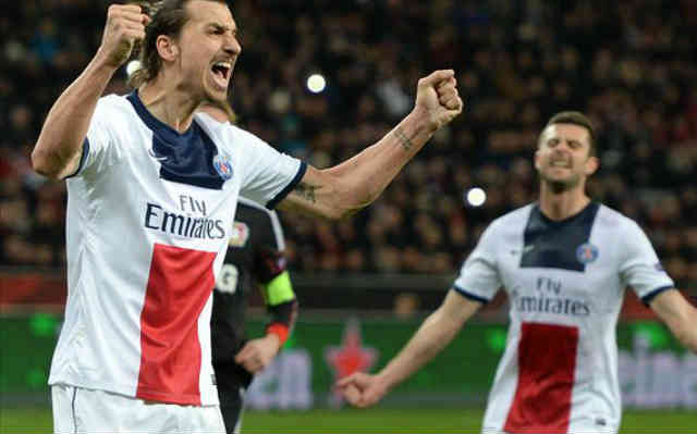 Ibrahimovic celebrates his goal and puts PSG ahead to the prize