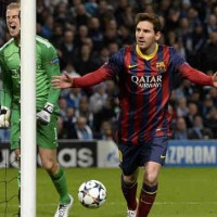 Lionel Messi puts FC Barcelona in front after his goal with a penalty