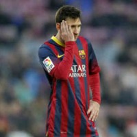 Lionel Messi with the lose for FC Barcelona