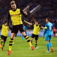 Reus celebrates as Borussia Dortmund have a big advantage in going to the quarter finals